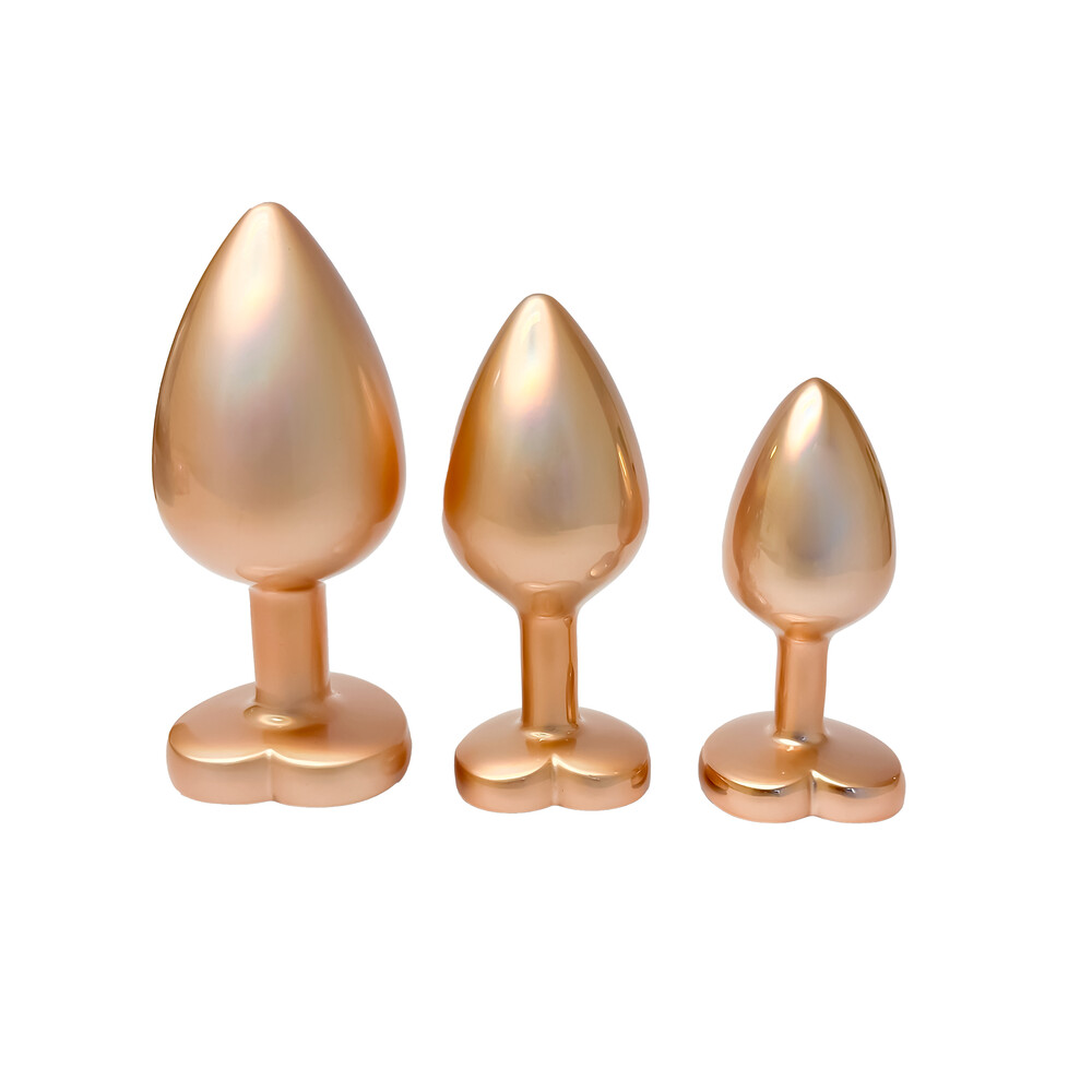 Gleaming Love Pearl Gold Butt Plug Set image 1