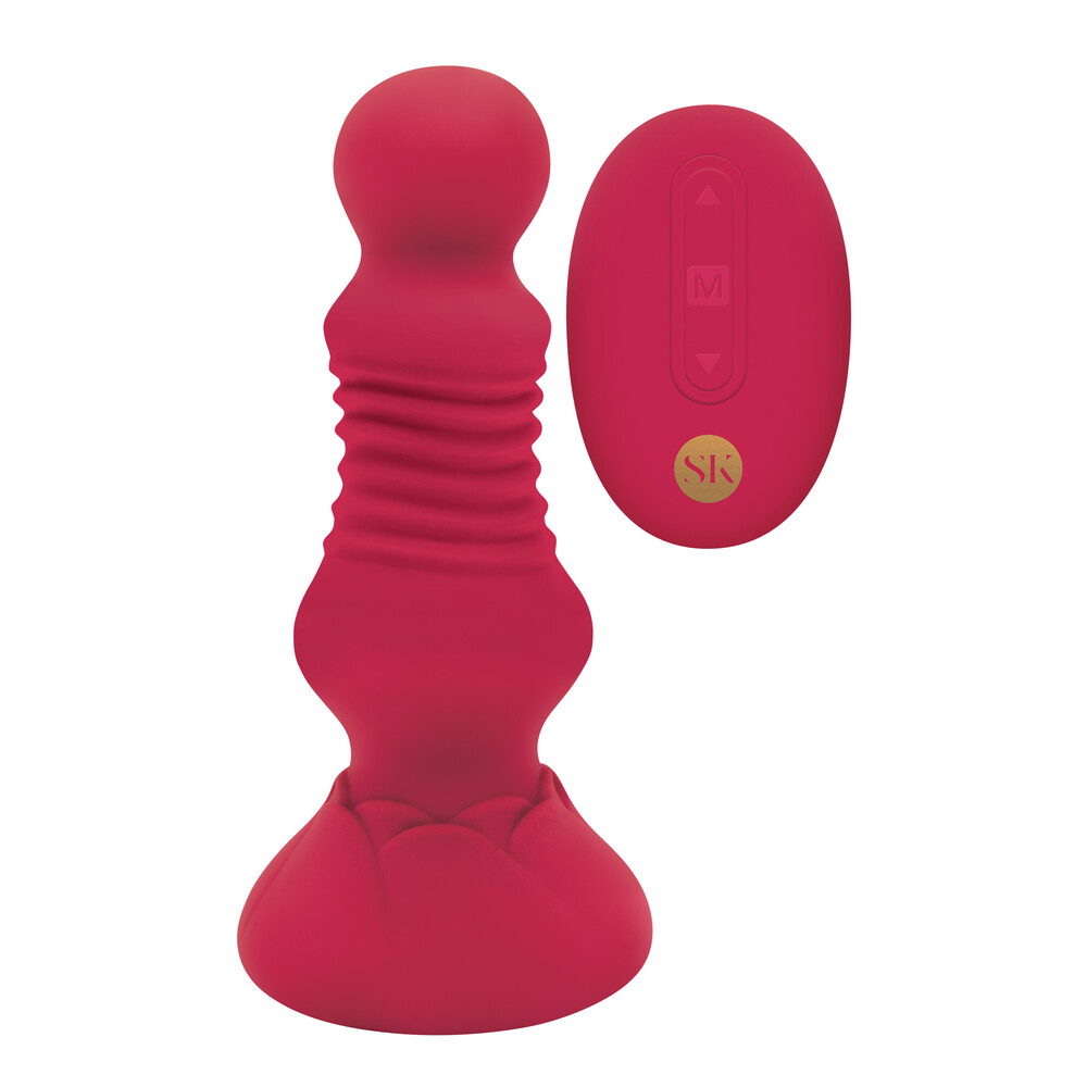 Secret Kisses Remote Thrusting Rosebud Butt Plug image 1