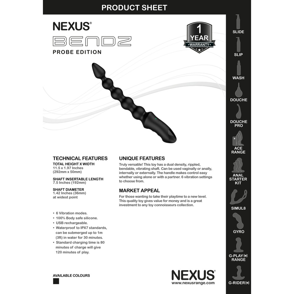 Nexus Bendz Vibrating Anal Probe image 3