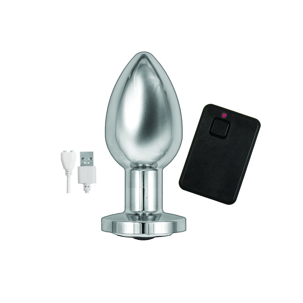 Ass Sation Remote Vibrating Butt Plug Silver image 3