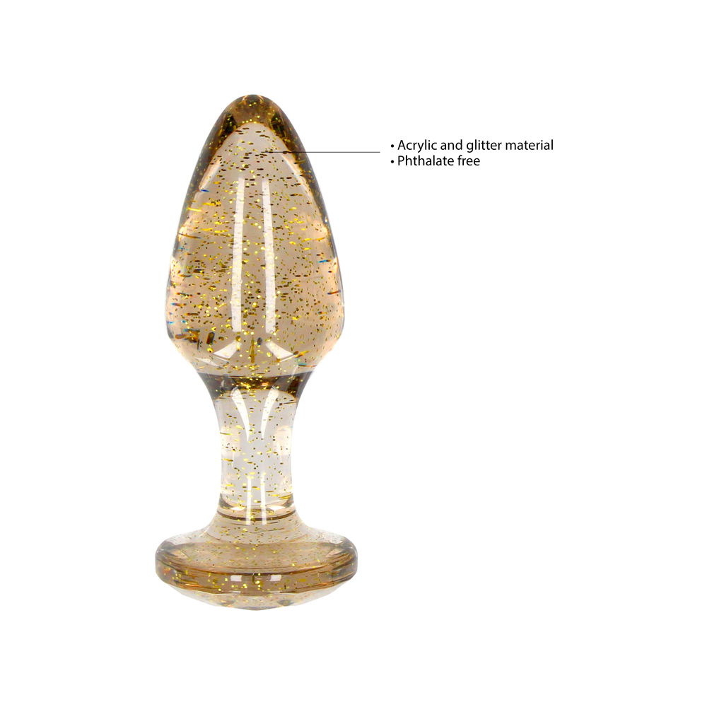 Ouch Golden Glitter Acrylic Butt Plug Set image 2