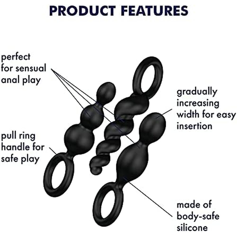 Satisfyer Booty Call Set Of 3 Black Anal Plugs image 3