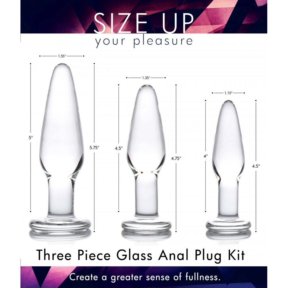 XR Dosha 3 Piece Glass Anal Plug Kit image 2