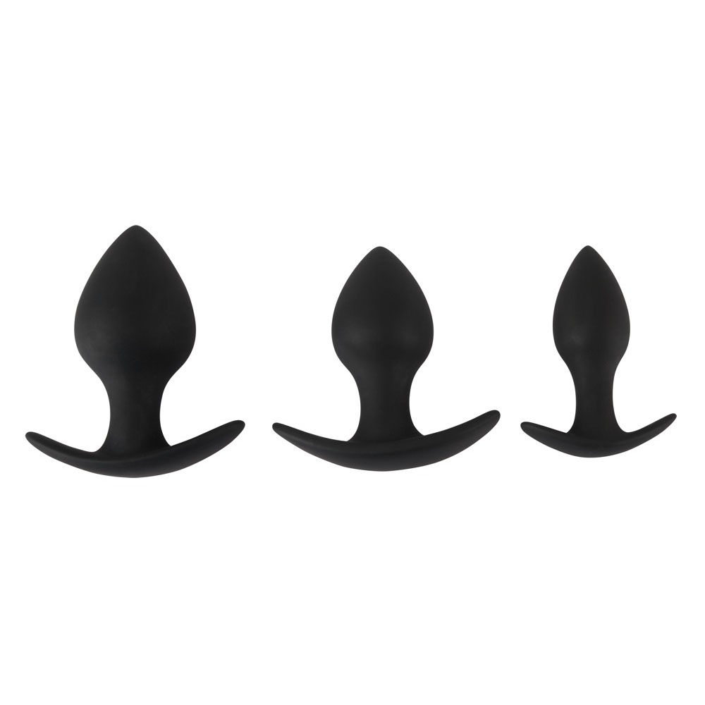 Black Velvet Silicone Three Piece Anal Training Set image 1