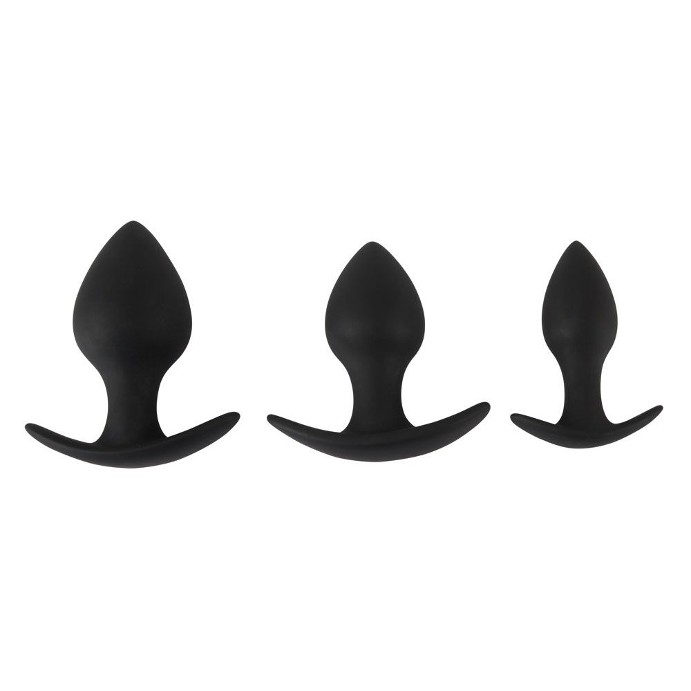 Black Velvet Silicone Three Piece Anal Training Set image 1