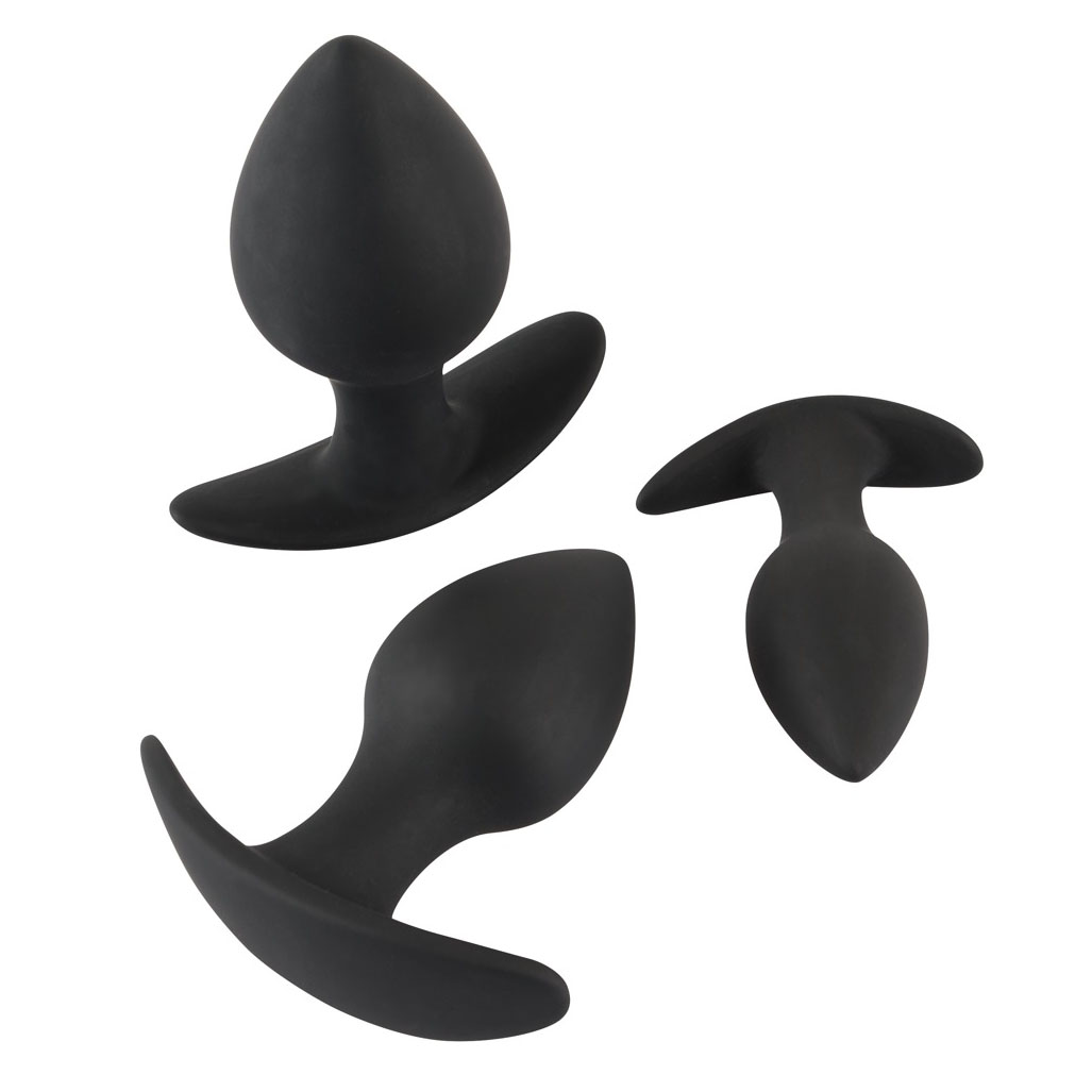 Black Velvet Silicone Three Piece Anal Training Set image 2