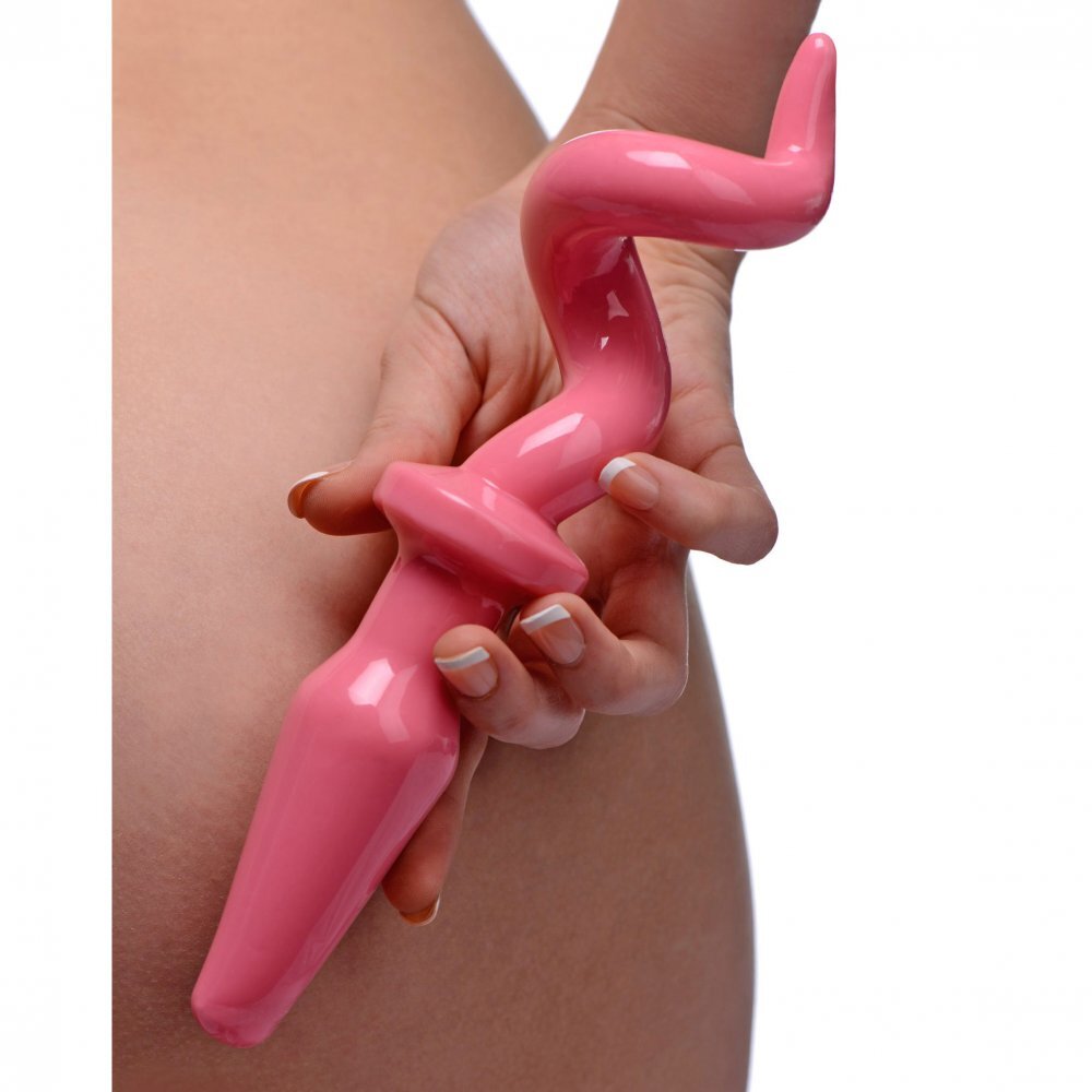 XR Pig Tail Pink Butt Plug image 2