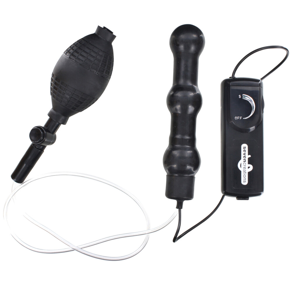 Zepplin Unisex Inflatable Vibrating Anal Wand Black image 1