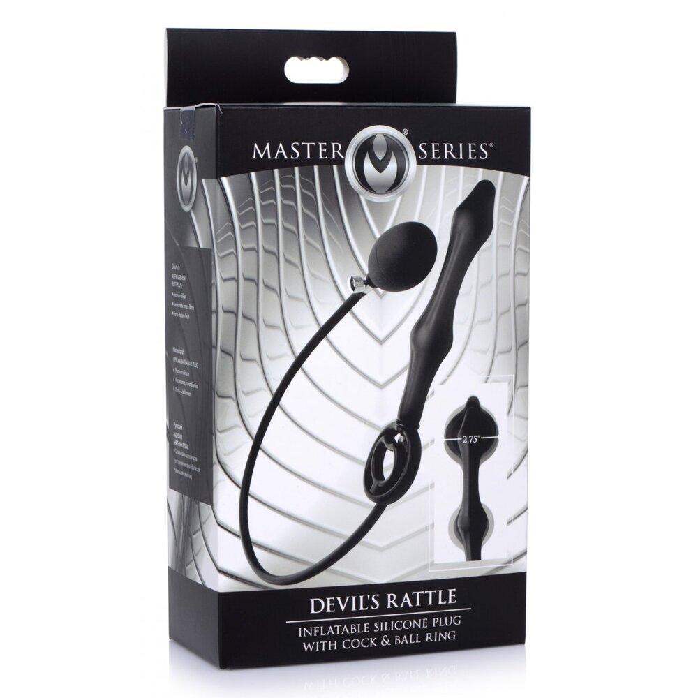 Master Series Devils Rattle Inflatable Anal Plug With Cock Ring image 4