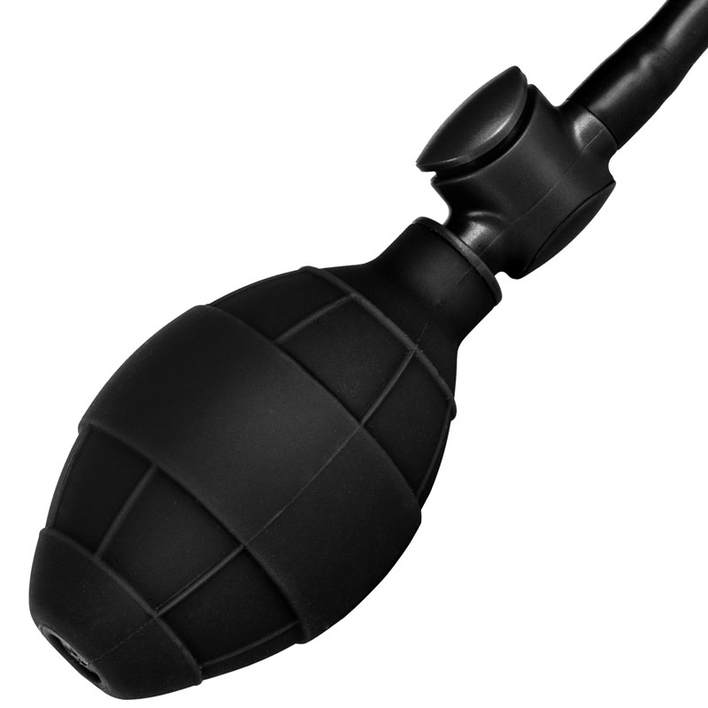 Black Booty Call Pumper Silicone Inflatable Medium Anal Plug image 4