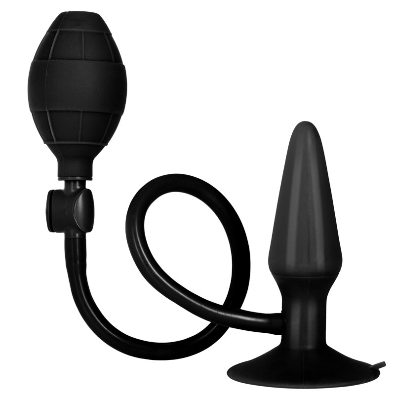 Black Booty Call Pumper Silicone Inflatable Small Anal Plug image 1