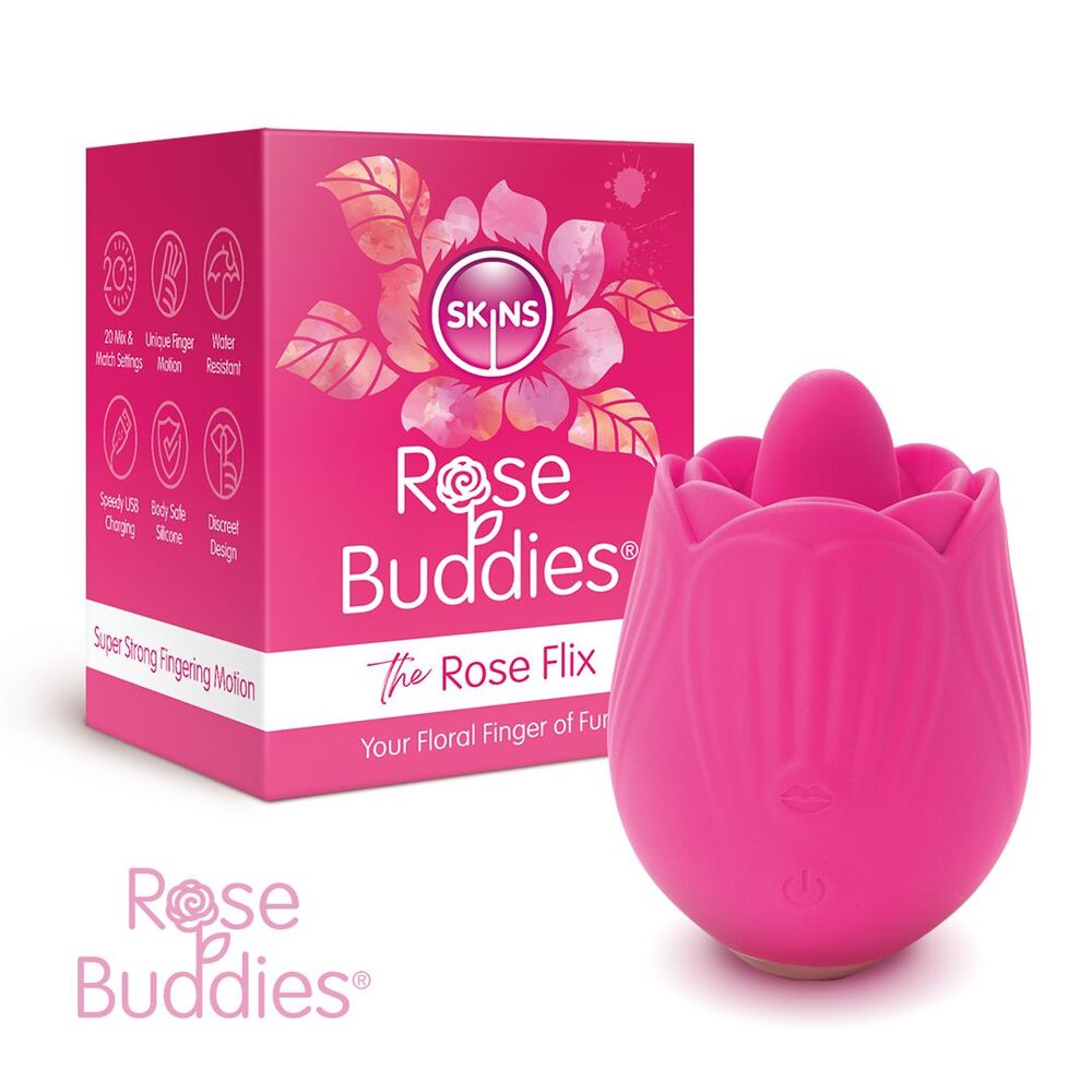 Skins Rose Buddies The Rose Flix Clitoral Massager Pink image 2