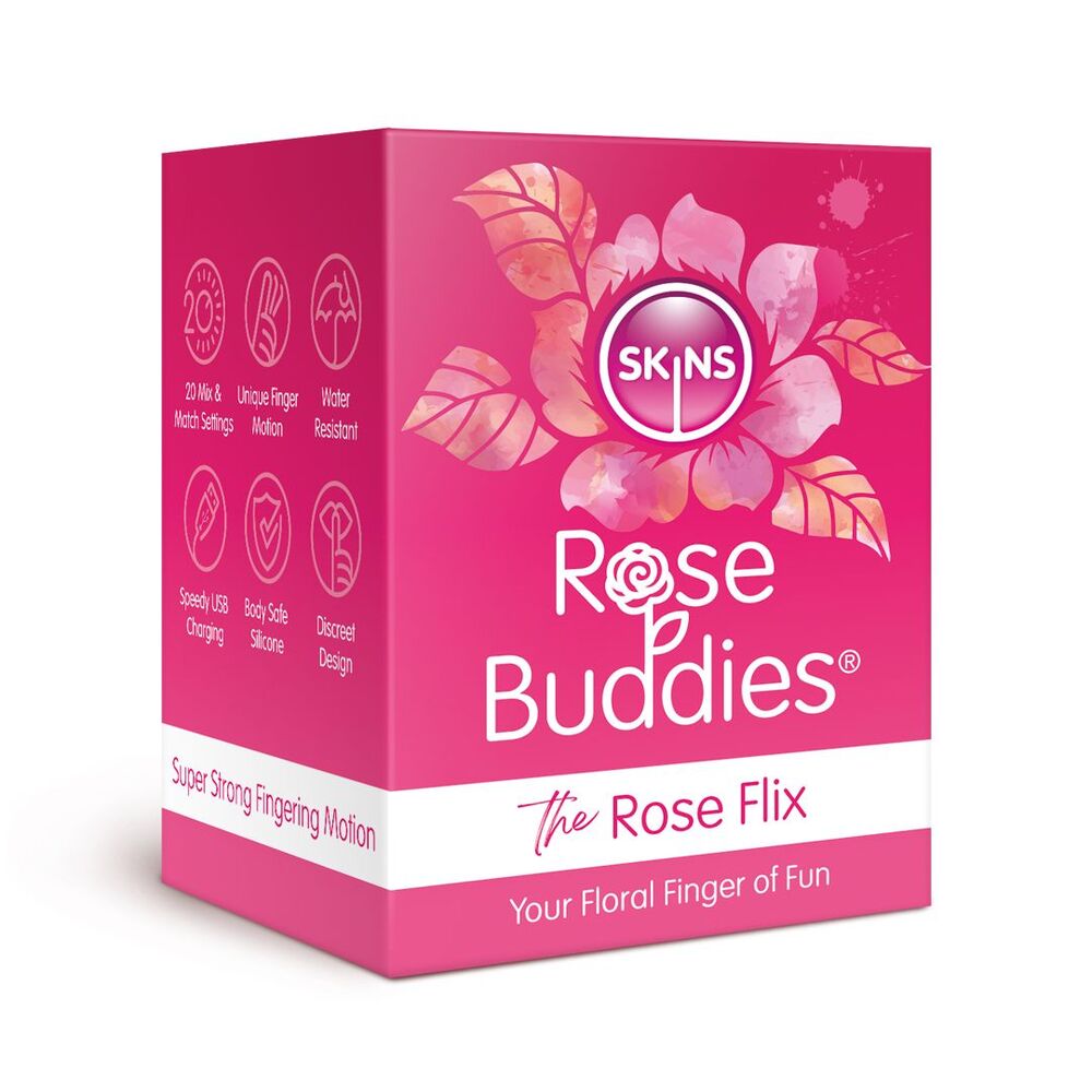 Skins Rose Buddies The Rose Flix Clitoral Massager Pink image 3
