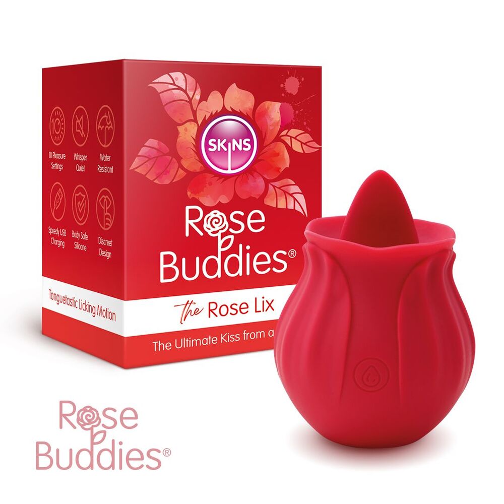 Skins Rose Buddies The Rose Flix Clitoral Massager Red image 2