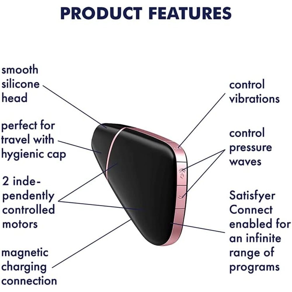 Satisfyer App Enabled Love Triangle Clit Massager Black image 3