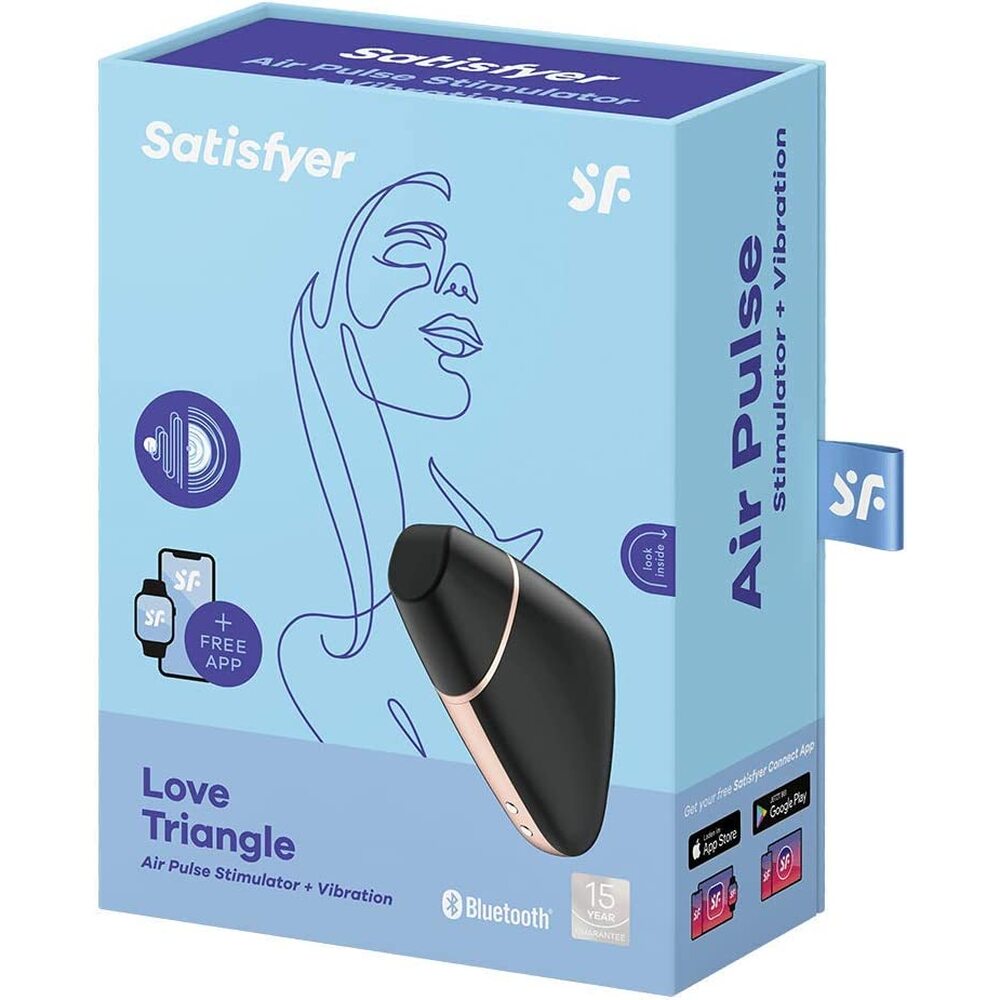 Satisfyer App Enabled Love Triangle Clit Massager Black image 4