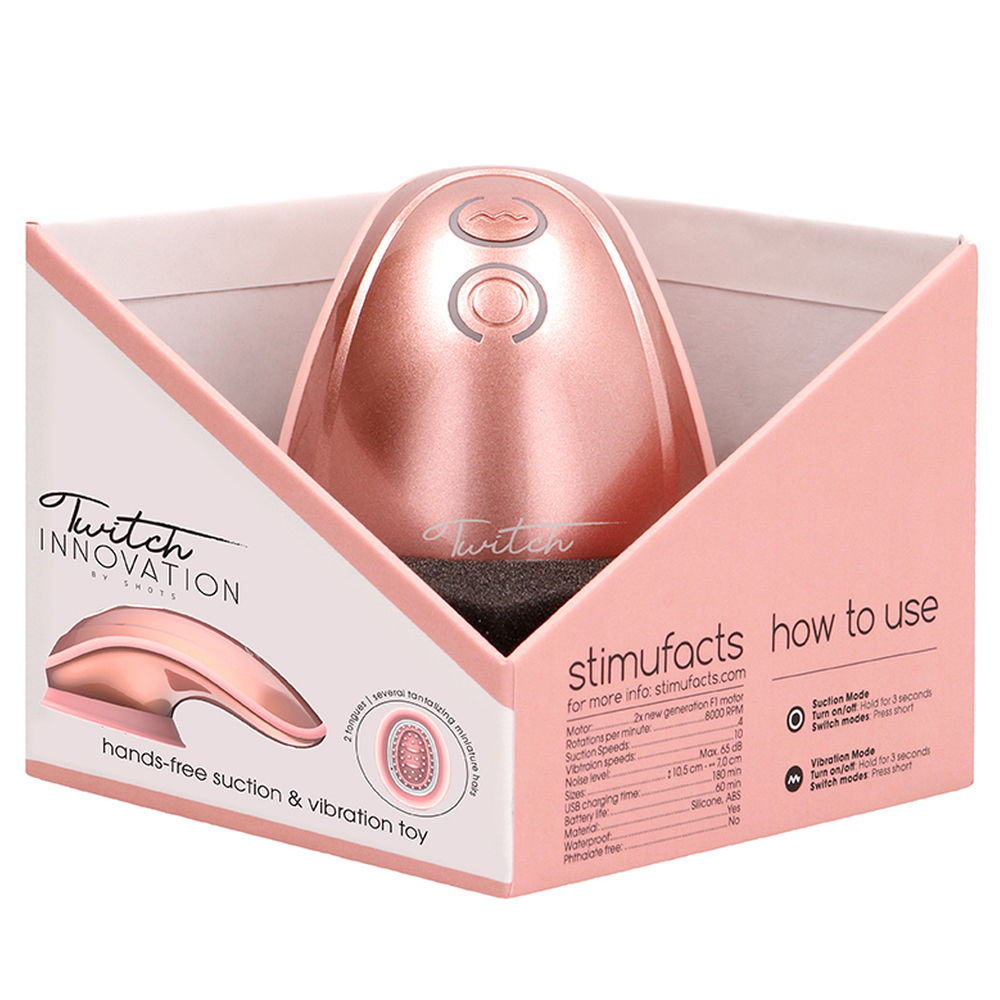 Twitch Rose Gold Hands Free Suction And Vibration Toy image 4