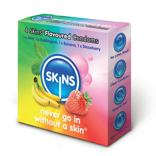 Skins Condoms Flavoured 4 Pack image 1