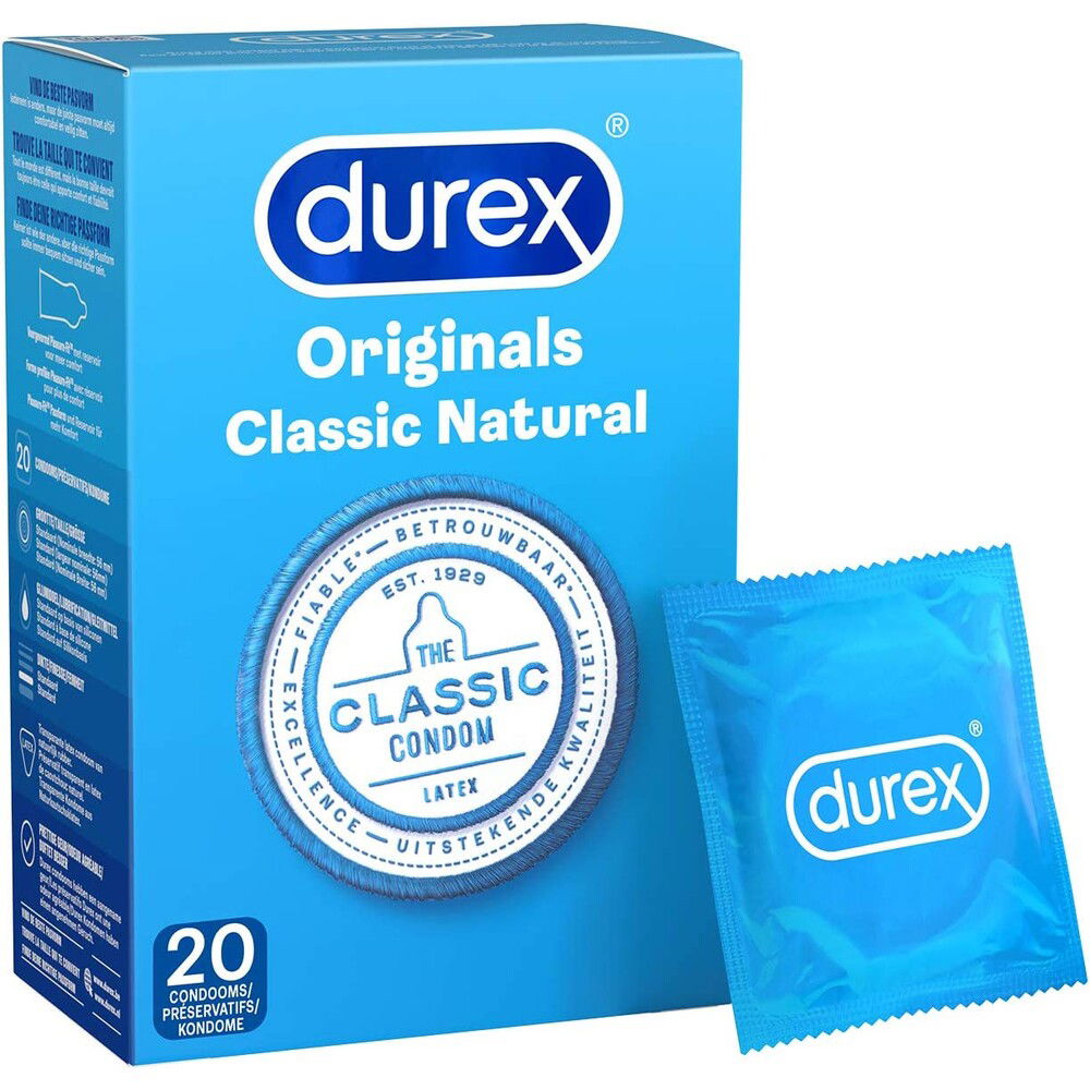 Durex Originals Classic Natural Condoms 20 Pack image 1
