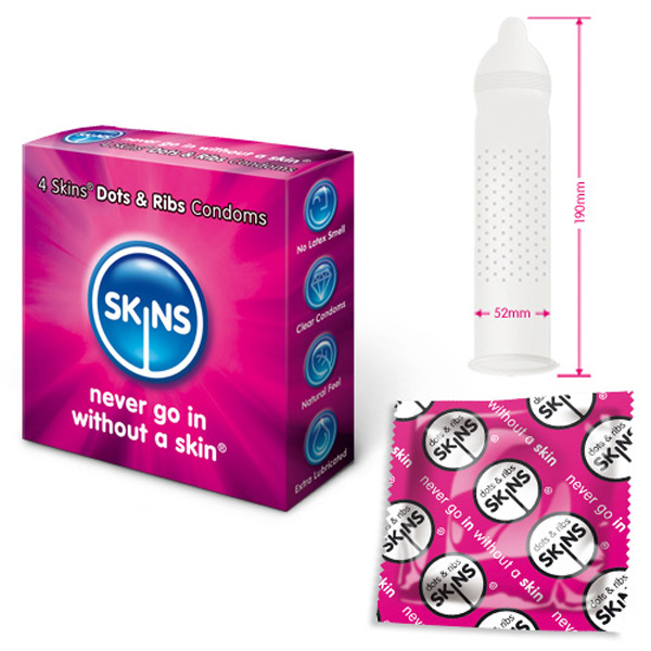 Skins Condoms Dots And Ribs 4 Pack image 1