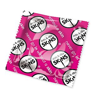 Skins Condoms Dots And Ribs x50 (Pink)