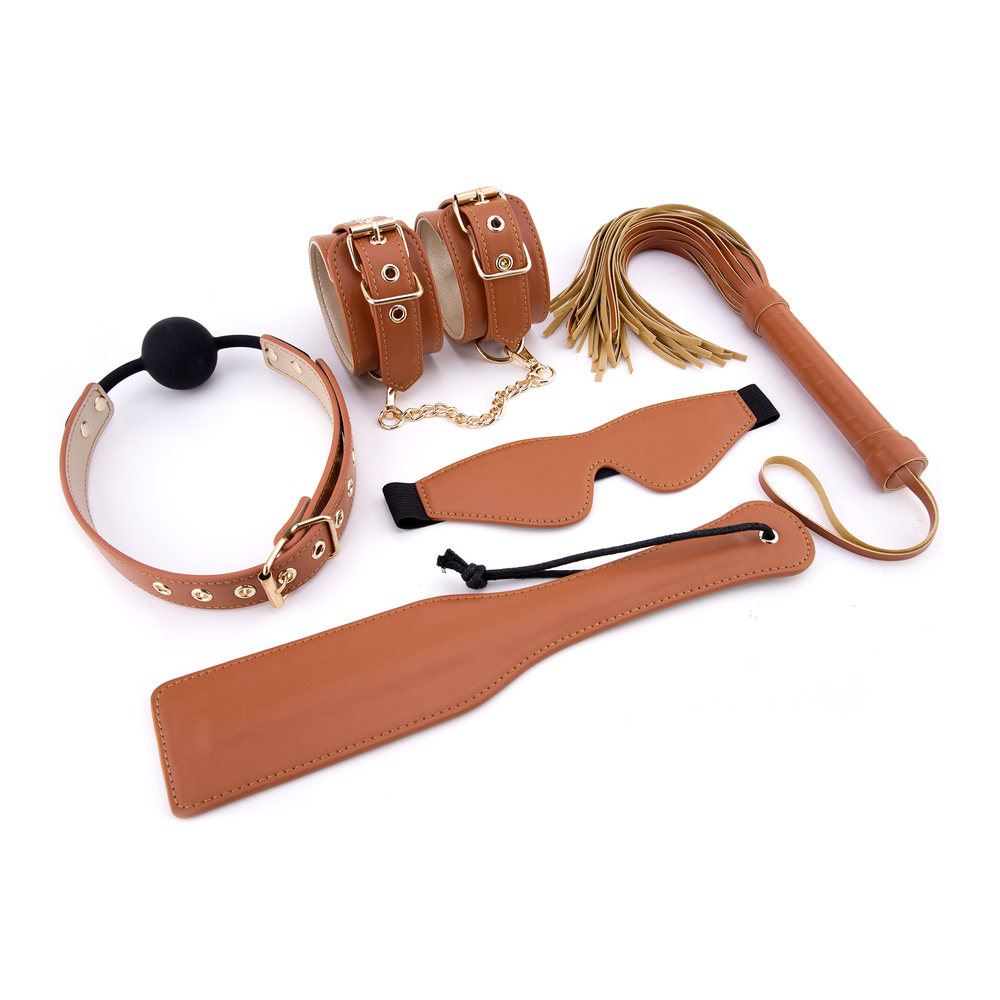 Elite BDSM Cognac Vegan Leather Set image 2