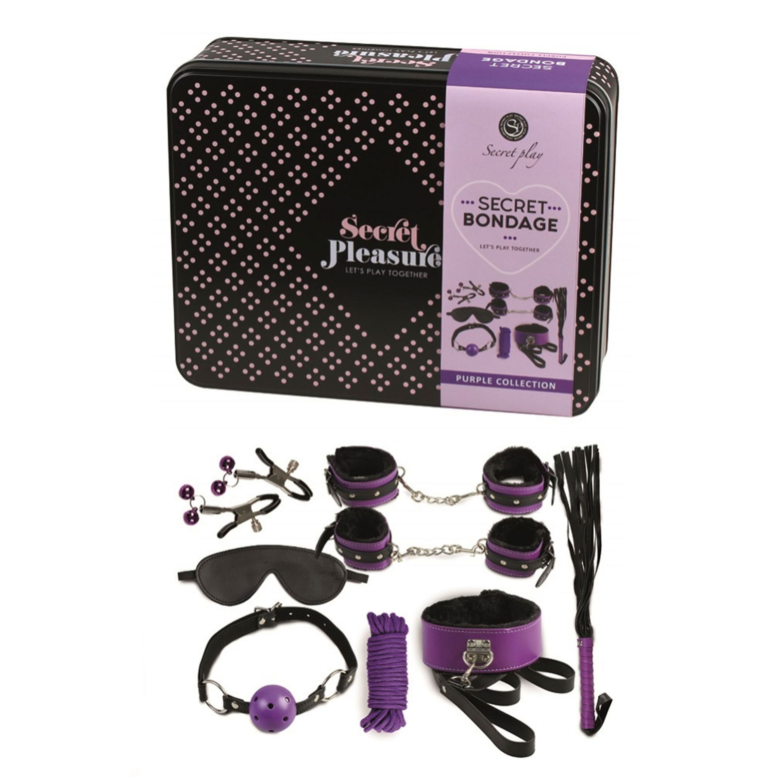 Secret Bondage Kit Black And Purple Collection image 1